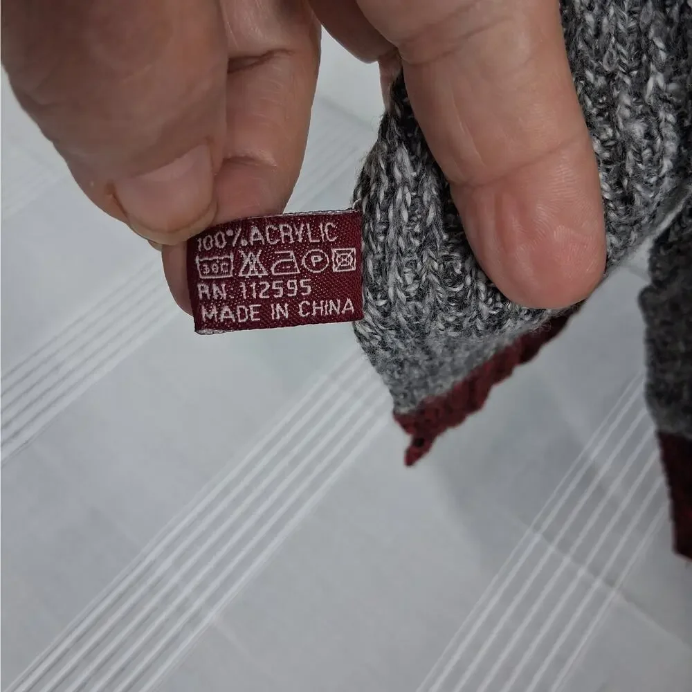 Gena Accessories Cardigan Sweater Wrap‎ Shawl Women's One Size Red Gray Pockets